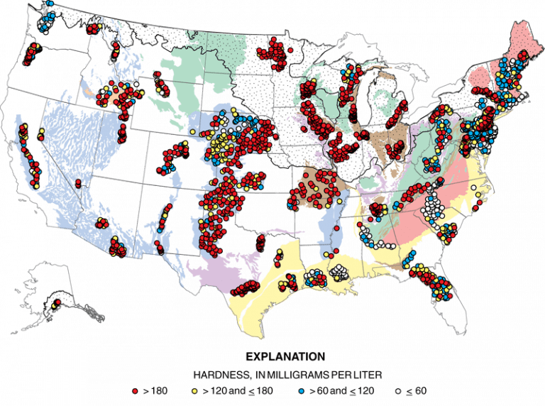 How to Choose the Right Water Test - Water Hardness Map Of United States 768x572 